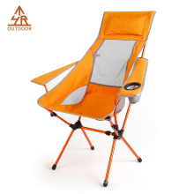Headrest Armrest Nylon Breathable High back Moon Fold Camp Chair for Outdoor